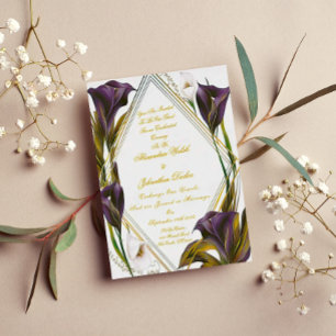 Elegante Violet Lila Calla Lilly Folieneinladung