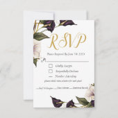 Elegante Violet Lila Calla Lily UAWG Wedding RSVP Karte (Vorderseite)