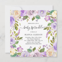 Elegante Violet Lila Floral Girl Baby Sprinkle