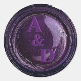 Elegante Violet Lila Monogram Wax Siegel Stickers