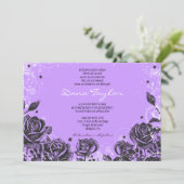 Elegante Violet-Rose Baby-Naming-Hebräisch Einladung (Stehend Vorderseite)