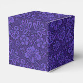 Elegante Violet Vintag Damask Geschenkschachtel (Rückseite)