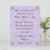 Elegante Violet Vintage Hochzeit Einladung (Stehend Vorderseite)