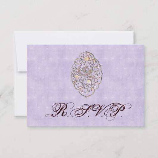 Elegante Violet Vintage Wedding UAWG RSVP Karte (Vorderseite)