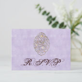 Elegante Violet Vintage Wedding UAWG RSVP Karte (Stehend Vorderseite)