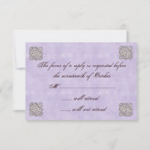 Elegante Violet Vintage Wedding UAWG RSVP Karte (Rückseite)