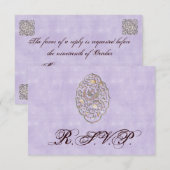 Elegante Violet Vintage Wedding UAWG RSVP Karte (Vorne/Hinten)