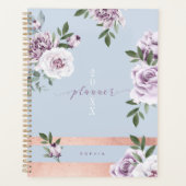 Elegante Violet Watercolor Florals Rose Planer (Vorderseite)