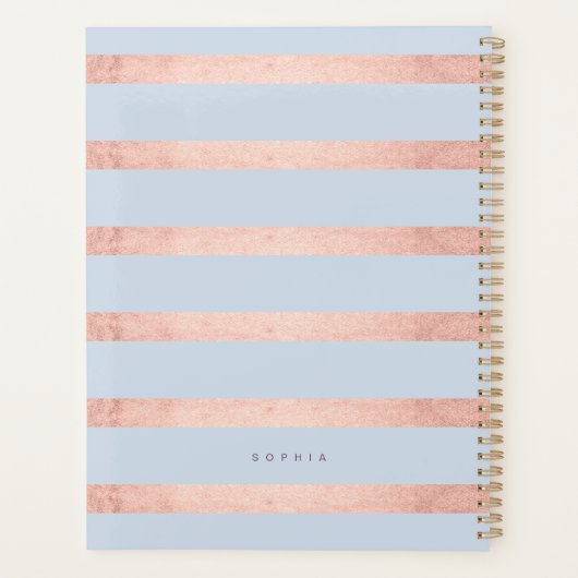 Elegante Violet Watercolor Florals Rose Planer (Rückseite)