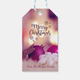 Elegante Violet Weihnachtsbälle Geschenkanhänger