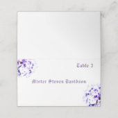Elegante Violets geflochtene Platzkarte (Außenseite Aufgefaltet)