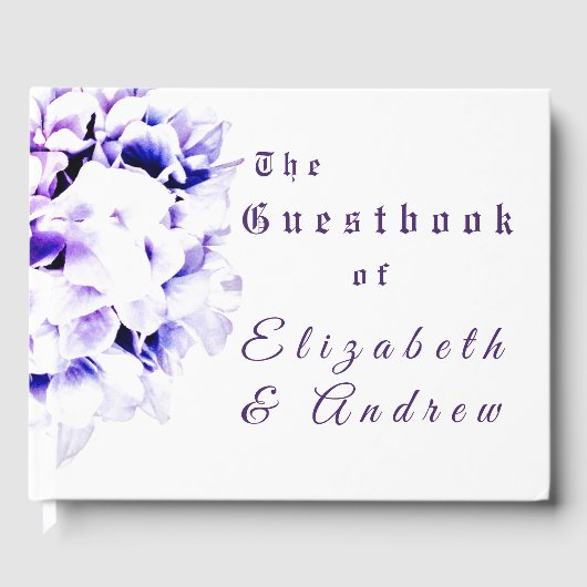 Elegante Violets Hochzeit Gästebuch (Vorderseite)
