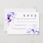 Elegante Violets Response Card RSVP Karte (Vorderseite)