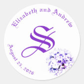 Elegante Violets Runder Aufkleber (Vorderseite)