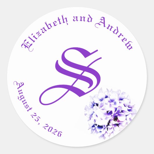 Elegante Violets Runder Aufkleber (Vorderseite)