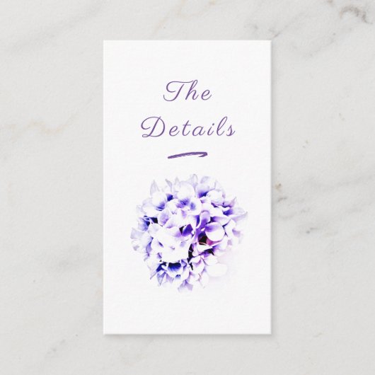Elegante Violets-Umschließungskarte Begleitkarte (Vorderseite)