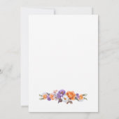 Elegante Violett-Blumen Hochzeit Einladung (Rückseite)