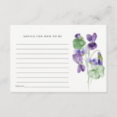 Elegante Violett-Blumenempfehlung für Mama-Babydus Begleitkarte (Vorderseite)