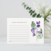 Elegante Violett-Blumenempfehlung für Mama-Babydus Begleitkarte (Stehend Vorderseite)