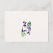 Elegante Violett-Blumenempfehlung für Mama-Babydus Begleitkarte (Rückseite)