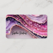 Elegante violette Achat- & QR-Code-Logo-Geschäftsk Visitenkarte (Vorderseite)