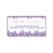 Elegante violette Blume Adressaufkleber (Vorne)