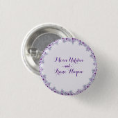 Elegante violette Blume Button (Vorne & Hinten)