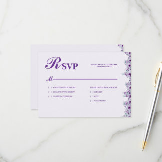 Elegante violette Blume RSVP Karte