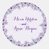 Elegante violette Blume Runder Aufkleber (Vorderseite)