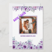 Elegante violette Blume Save The Date (Vorderseite)
