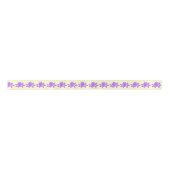 Elegante violette Blumen Blumencreme Satin Ribbon Satinband (Vorderseite)