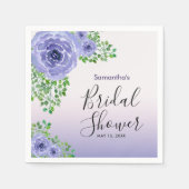 Elegante violette Blumen | Brautparty Serviette (Vorderseite)