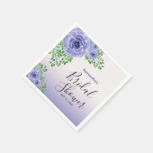 Elegante violette Blumen | Brautparty Serviette (Ecke)