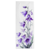 Elegante violette Blumen Geschenktüte Für Weinflaschen (Rückseite)