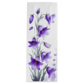Elegante violette Blumen Geschenktüte Für Weinflaschen (Vorderseite)