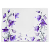 Elegante violette Blumen Große Geschenktüte (Vorderseite)