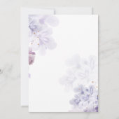 Elegante violette Blumen Hochzeit Sichern Sie das  Einladung (Rückseite)