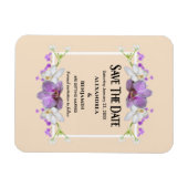 Elegante violette Blumen Hochzeit speichern das Da Magnet (Horizontal)