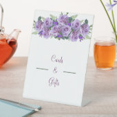 Elegante violette Blumen Hochzeitskarten und Gesch Sockelschild (In Situ)