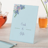 Elegante violette Blumen Hochzeitskarten und Gesch Sockelschild (In Situ)