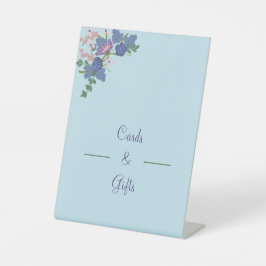 Elegante violette Blumen Hochzeitskarten und Gesch Sockelschild