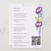 Elegante violette Blumen in einer Hochzeitsvorlage Einladung (Rückseite)