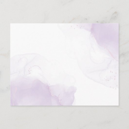 Elegante violette Blumen in Mason Jar Blumenzehen Ankündigungspostkarte (Rückseite)