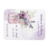 Elegante violette Blumen in Mason Jar Blumenzehen Magnet (Horizontal)