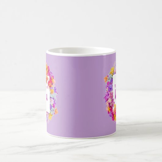 Elegante violette Blumen Kaffeetasse (Mittel)