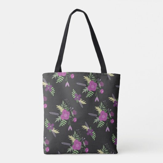 Elegante violette Blumen Kunst, Dichtung Tasche (Rückseite)