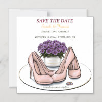 Elegante violette Blumen Lesbische Hochzeit Save t