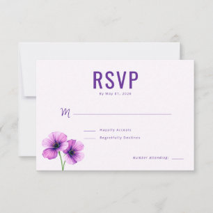 Elegante violette Blumen-RSVP RSVP Karte