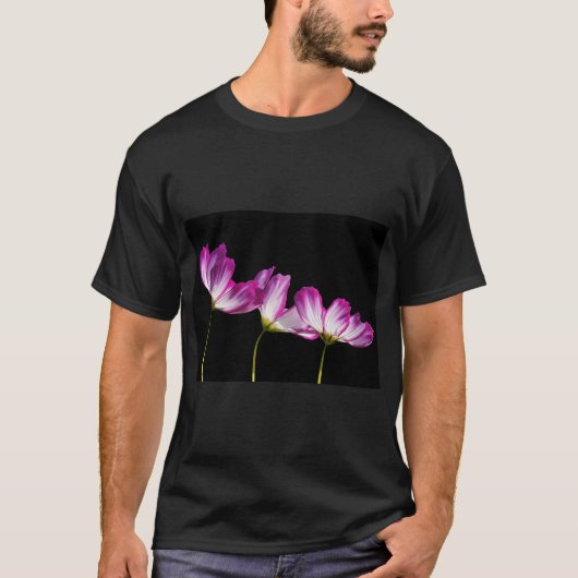 Elegante violette Blumen T-Shirt (Vorderseite)