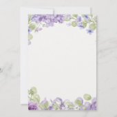 Elegante violette Blumen zum 100. Geburtstag Einladung (Rückseite)